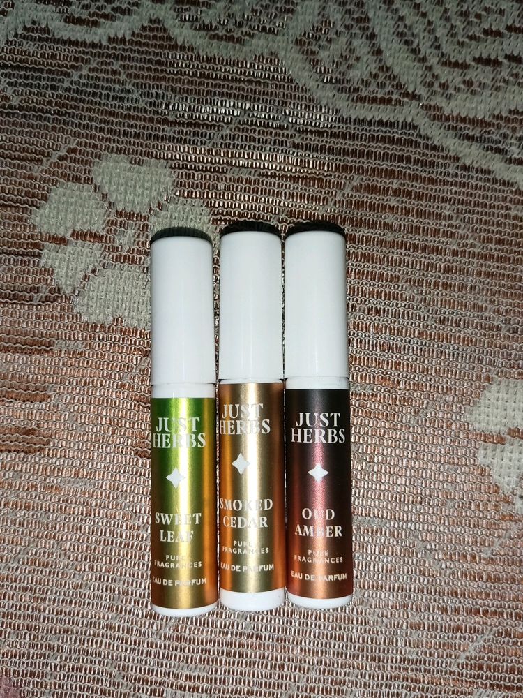 Just Herbs MINI Perfumes ( Smoked Cedar, Sweet Leaf, Oud Amber)