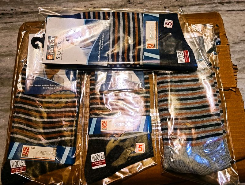 Johnson Woolen Striped Socks - 4 Pack