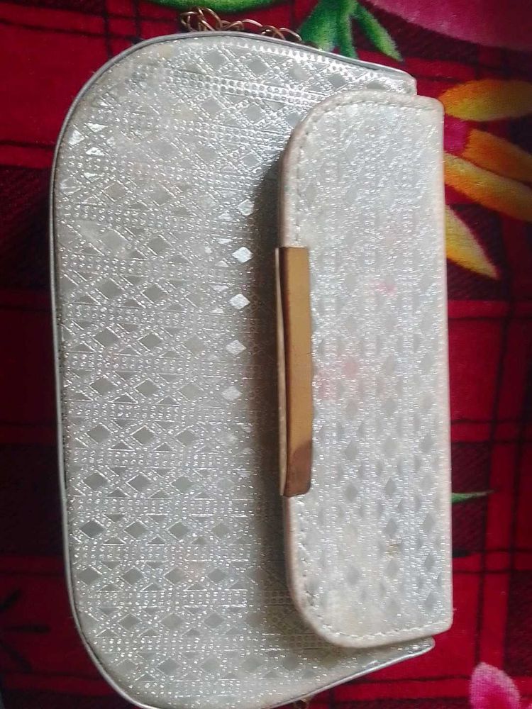 Elegant Silver Clutch Bag