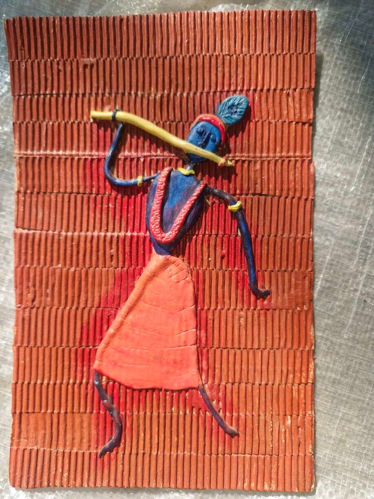 Handmade Rustic Krishna Melody Artwork