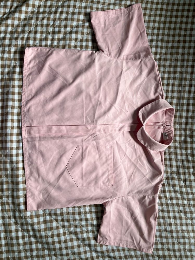 Soft Pink Collared Tunic Top