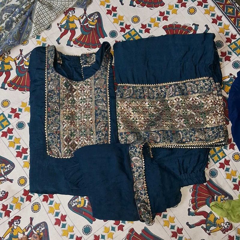 Blue Suit + Sharara/pallazzo + Dupatta
