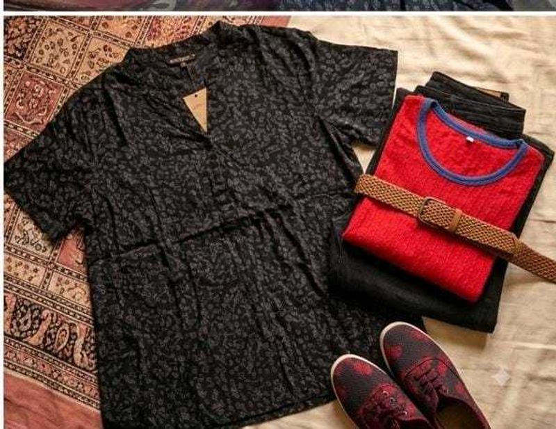 Stylish Black Printed Top
