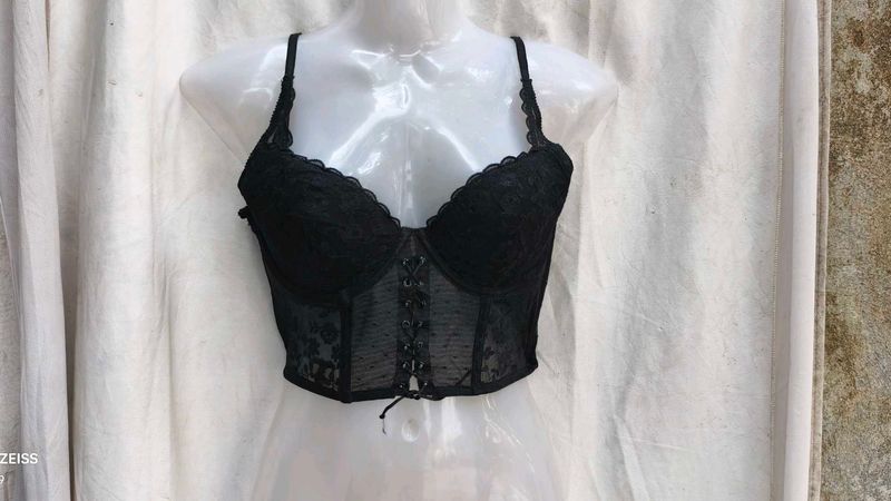 I. Black Lace Corset Top
