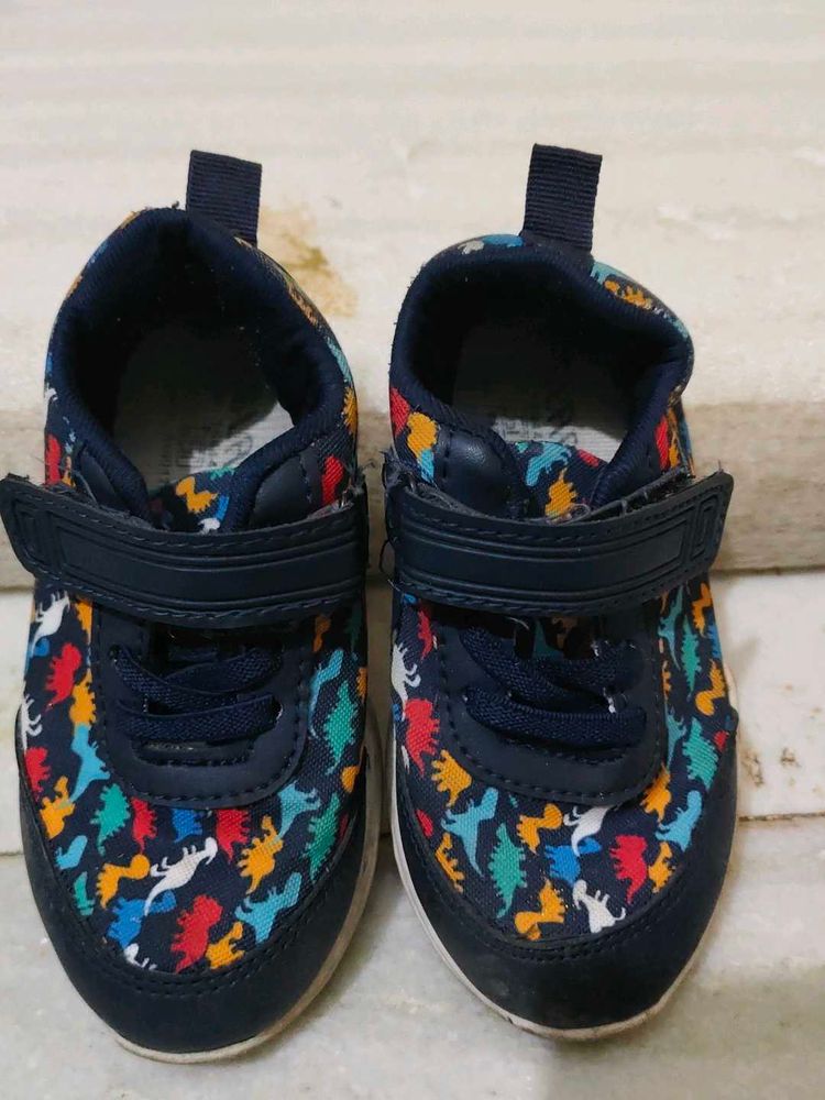 Cute Dinosaur Print Kids Sneakers