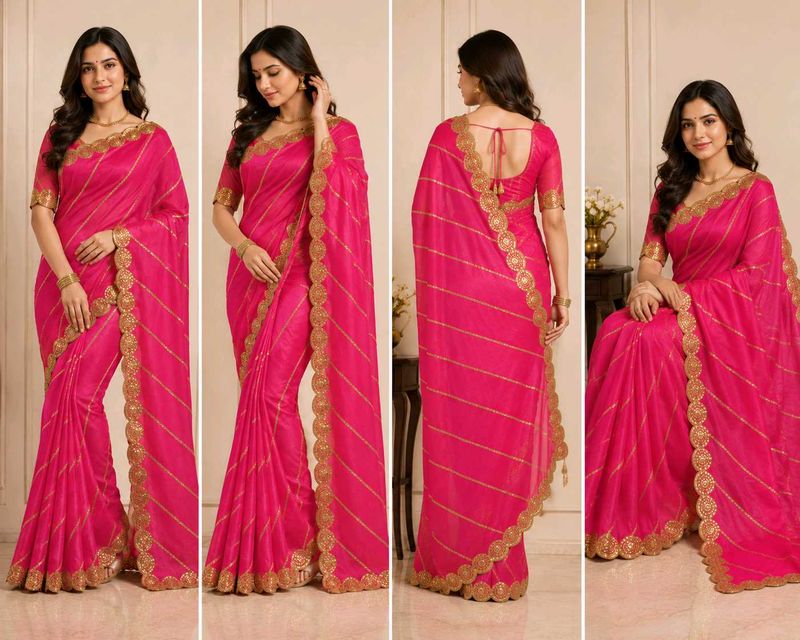 😱 party wear 💞 pink dulhan gorgeous saree 😱