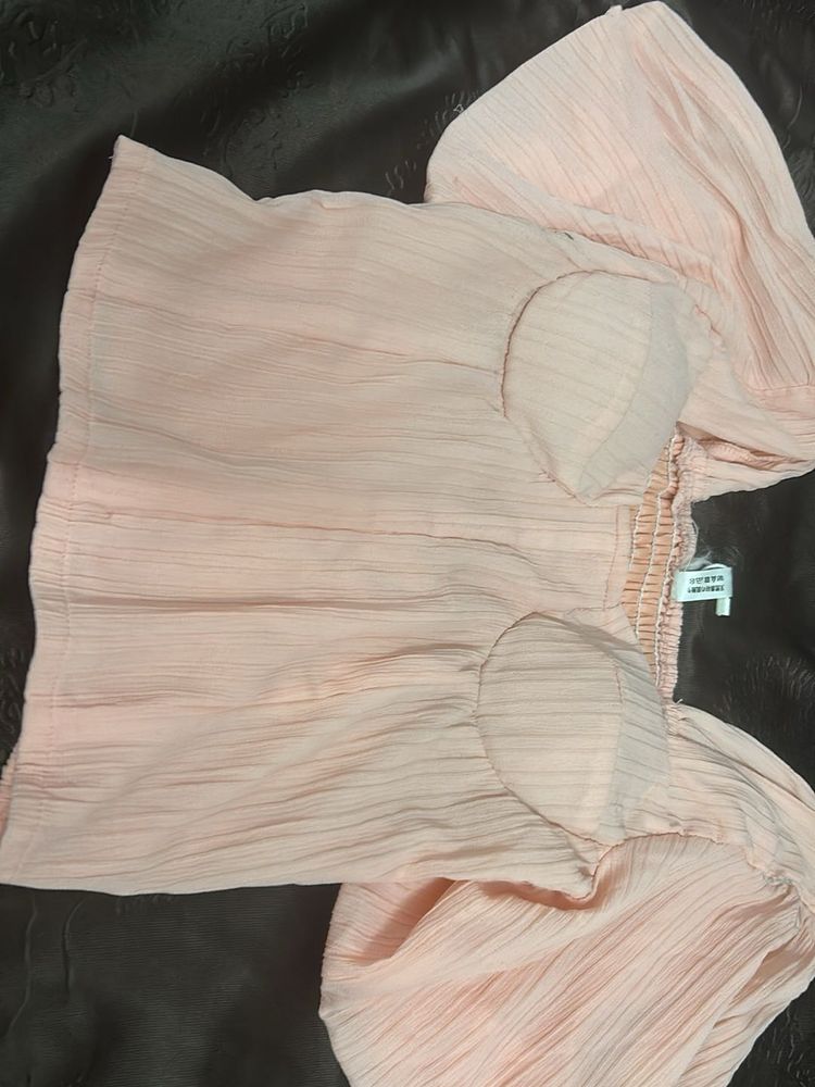 Blush Pink Ruffled Sleeve Top