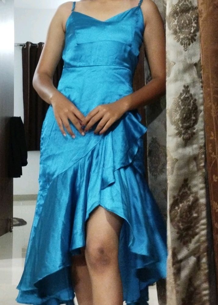 Blue Satin Dress!