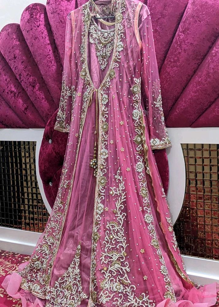 Stunning Pink Embellished Wedding Dress