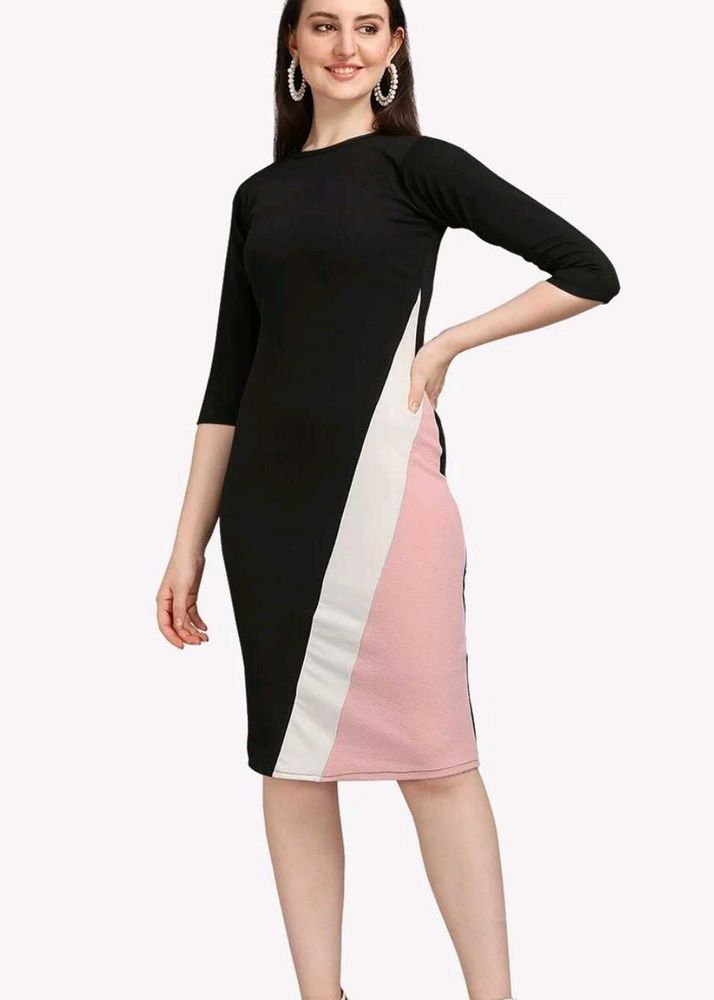 Chic Color Block Sheath Dress