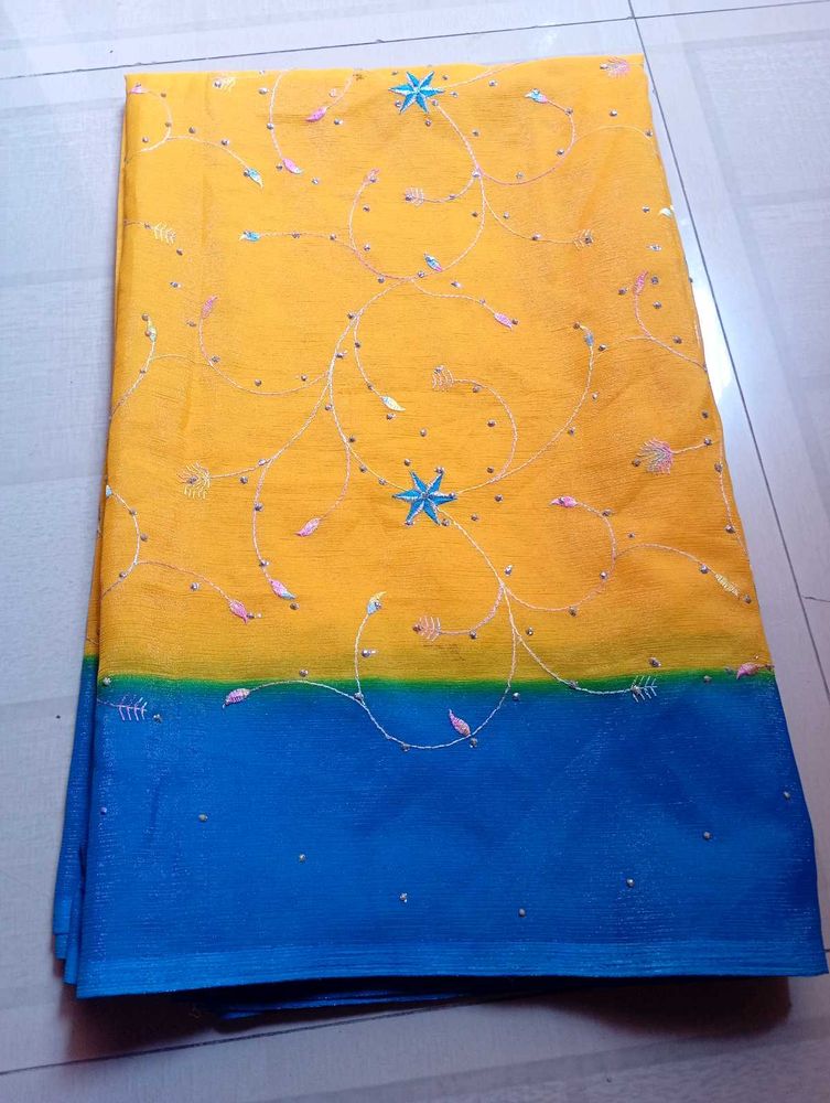 y2k embroided saree