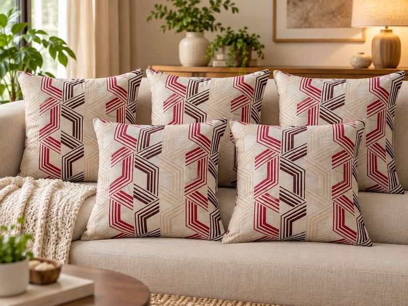 Geometric Print set of 5  Cushion Cover