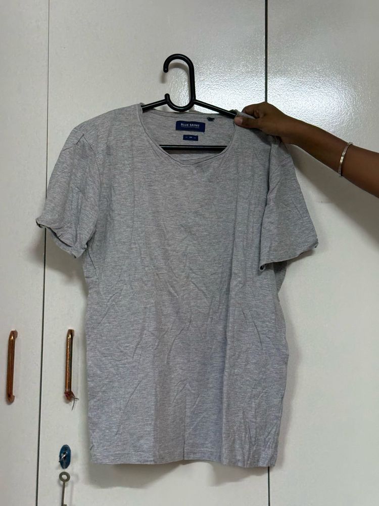 Grey Casual Crew Neck T-Shirt