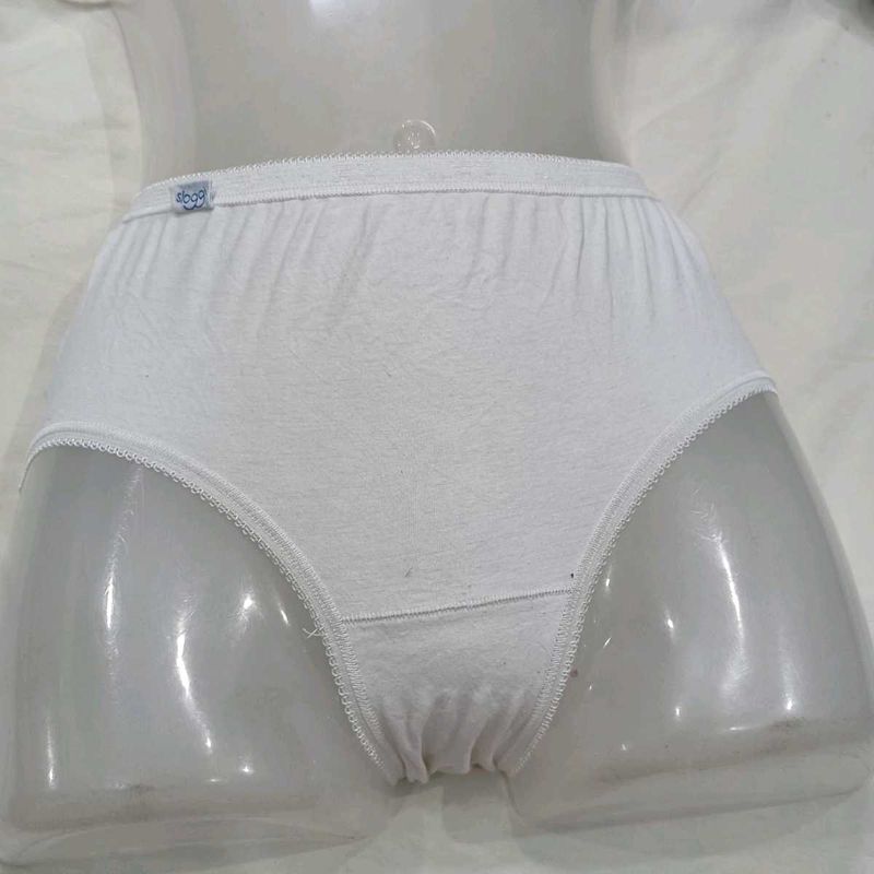 🪔 White Cotton Briefs with Lace Trim