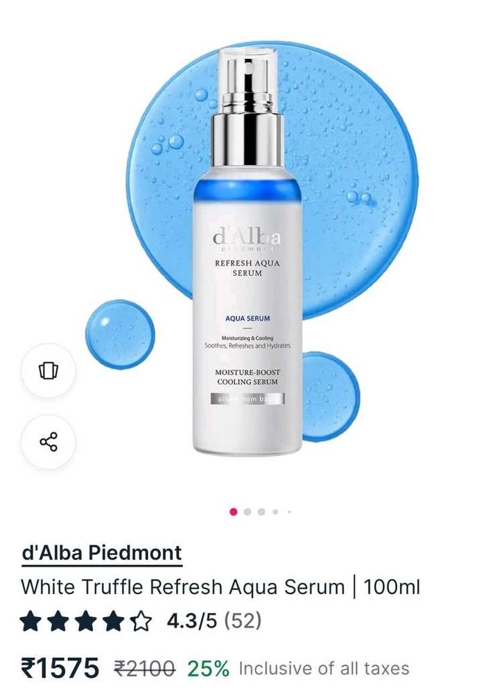 d'Alba White Truffle Refresh Aqua Serum