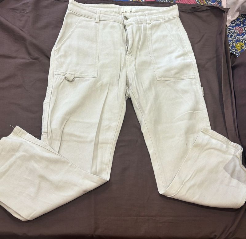 H&amp;M Off white cargo pant