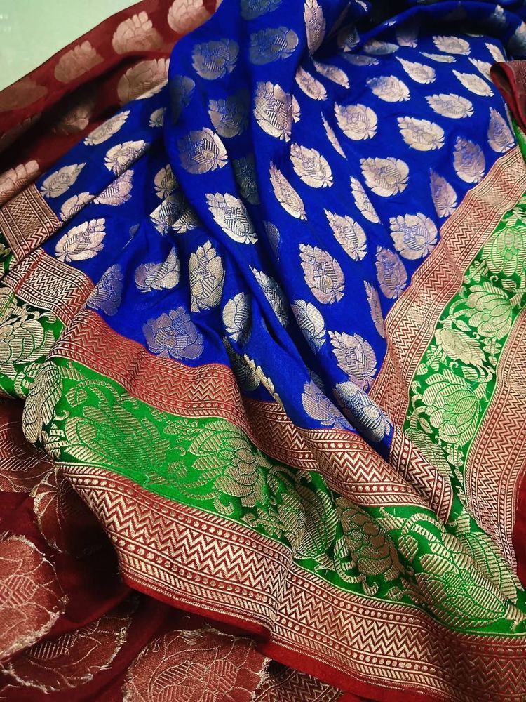 Royal Blue Banarasi Silk Saree