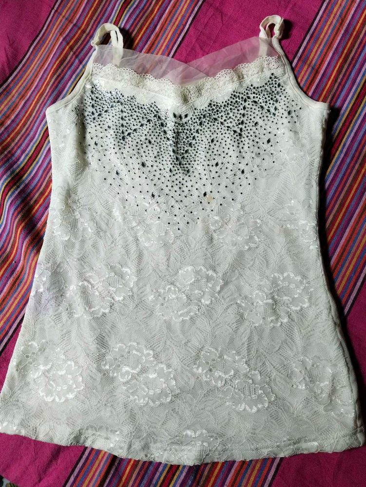 Preety Girls Crop Top Diamond Detailing