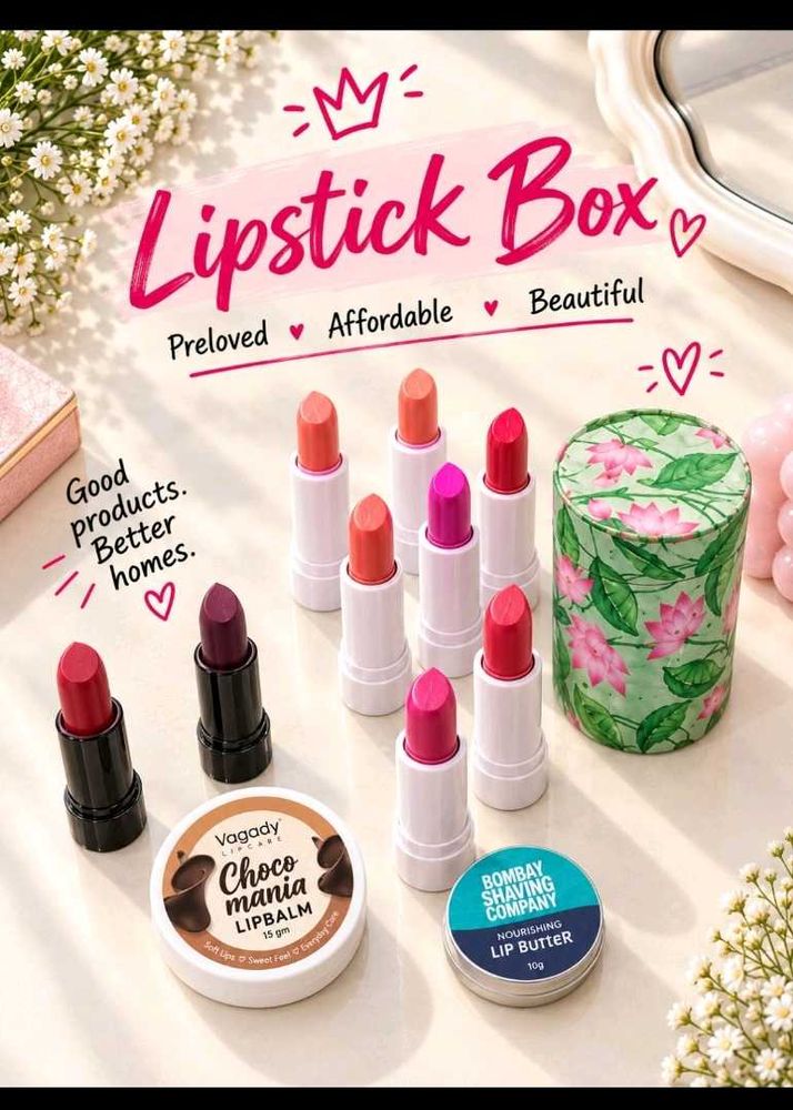 Lip Balm Lot + FREE LIPSTICK BOX WORTH RUPEES 2000