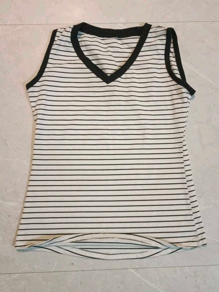 Striped V-Neck Tank Top