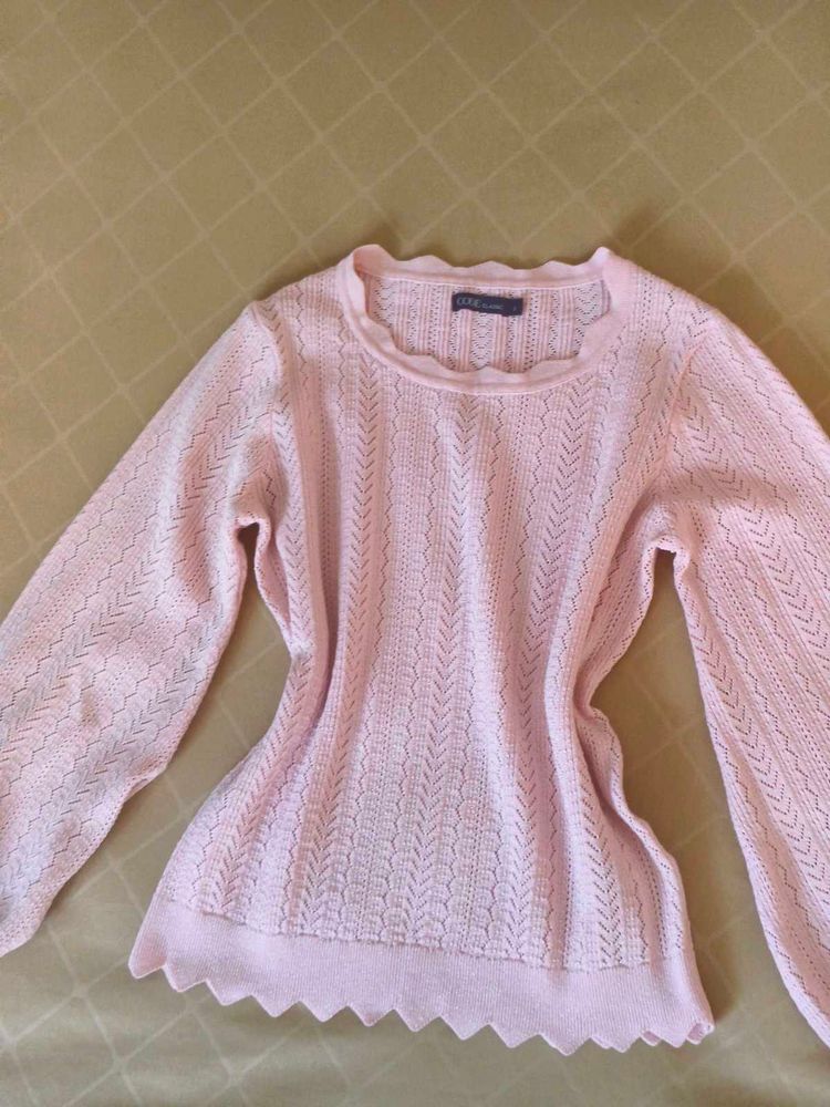 Cute Pink Glittery Knit Sweater