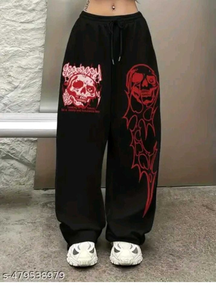 Goth Skull Print Jogger Pants