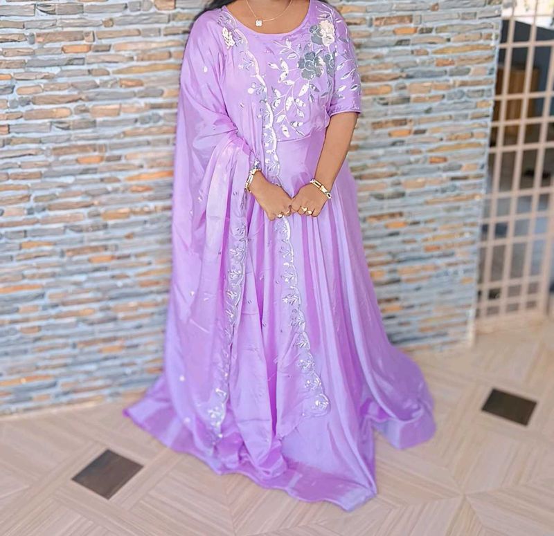 Beautiful Lavender Ethnic Gown