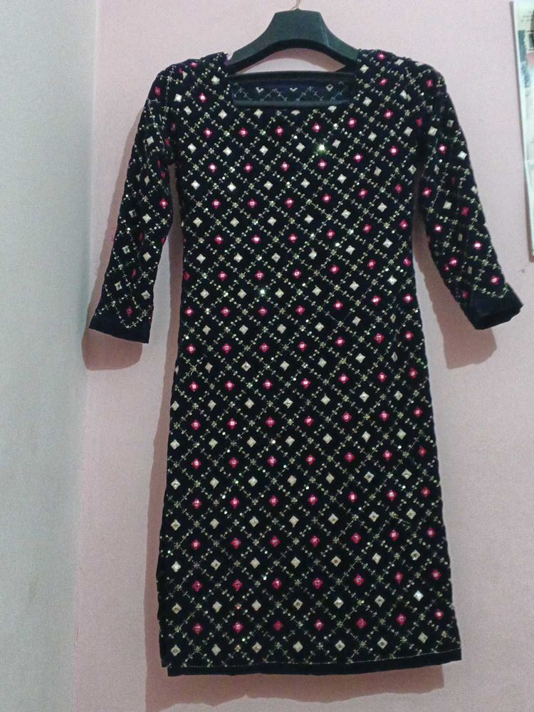 Black Embellished Kurti