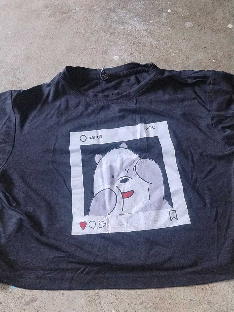 Cute Panda Graphic T-Shirt