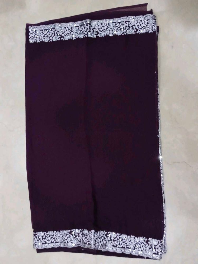 wine colour saree