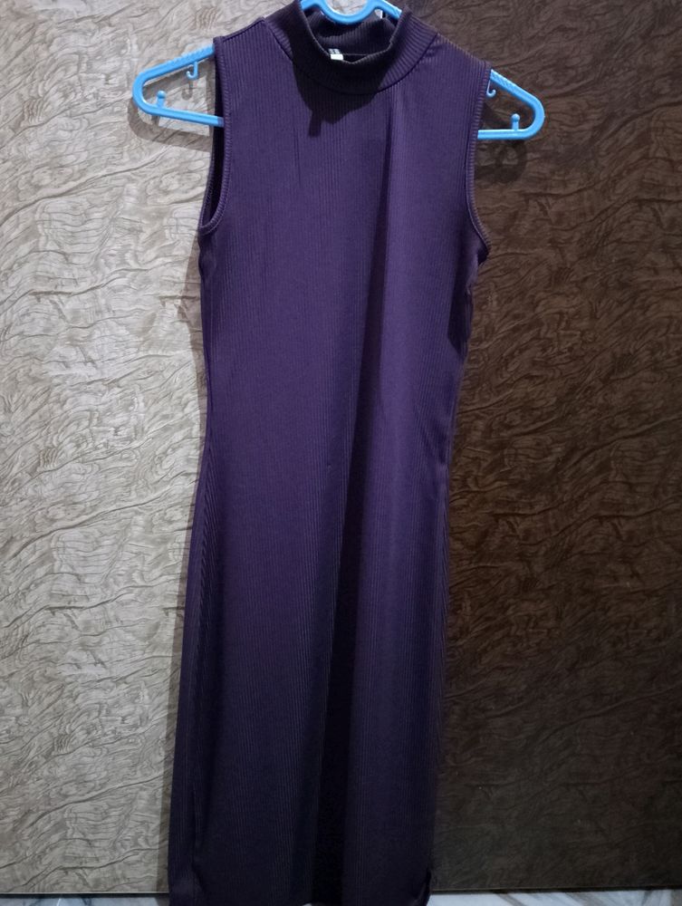 Beautiful Purple Color Dress With Knee Length