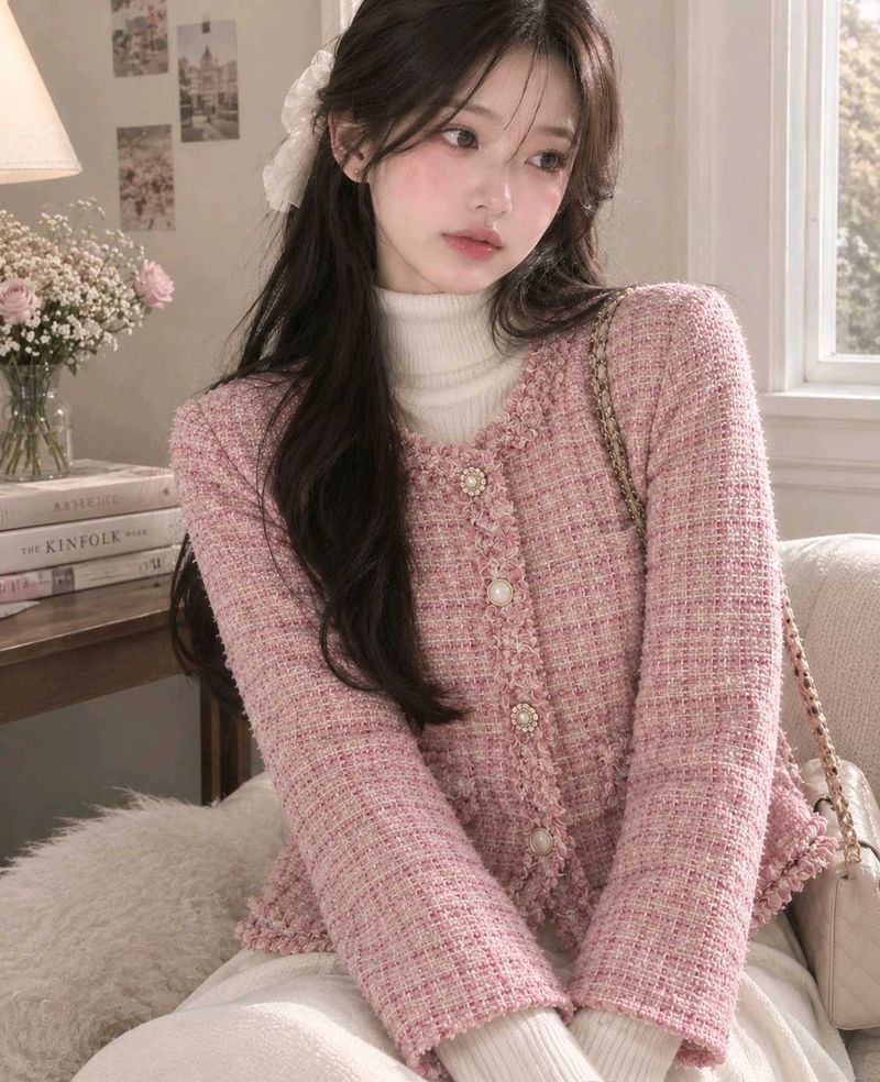🌷Chic Tweed Winter Coat 🩰 Korean