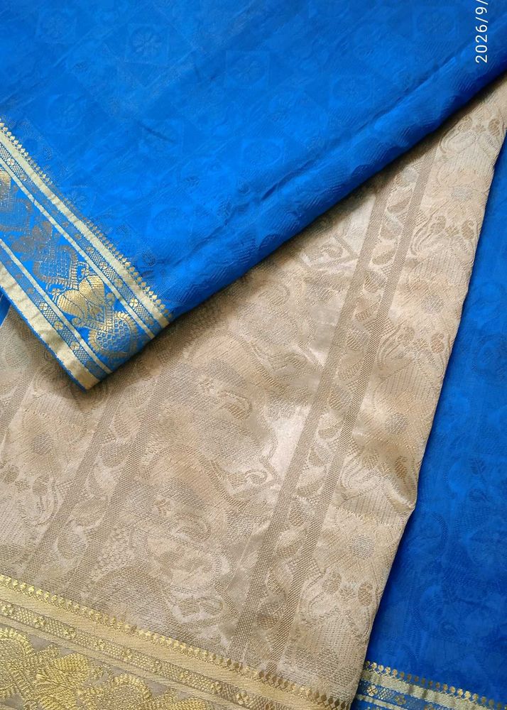 Kanjivaram Brocade Silk Saree with Gold Border