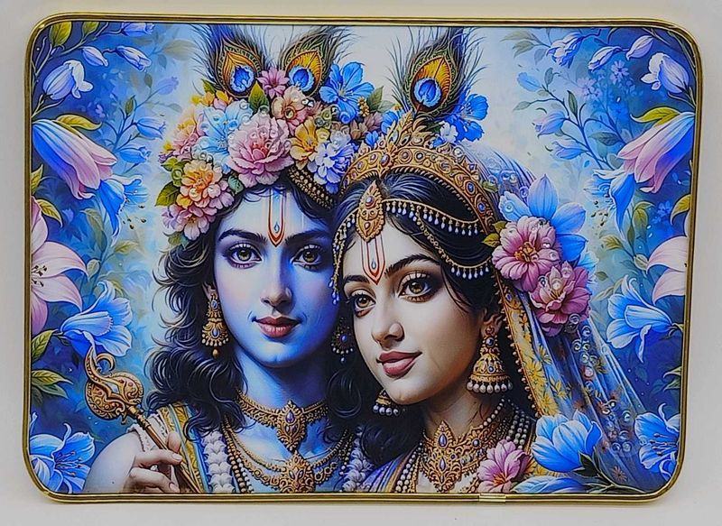 Gold Trim Radha Krishna frame 2pc