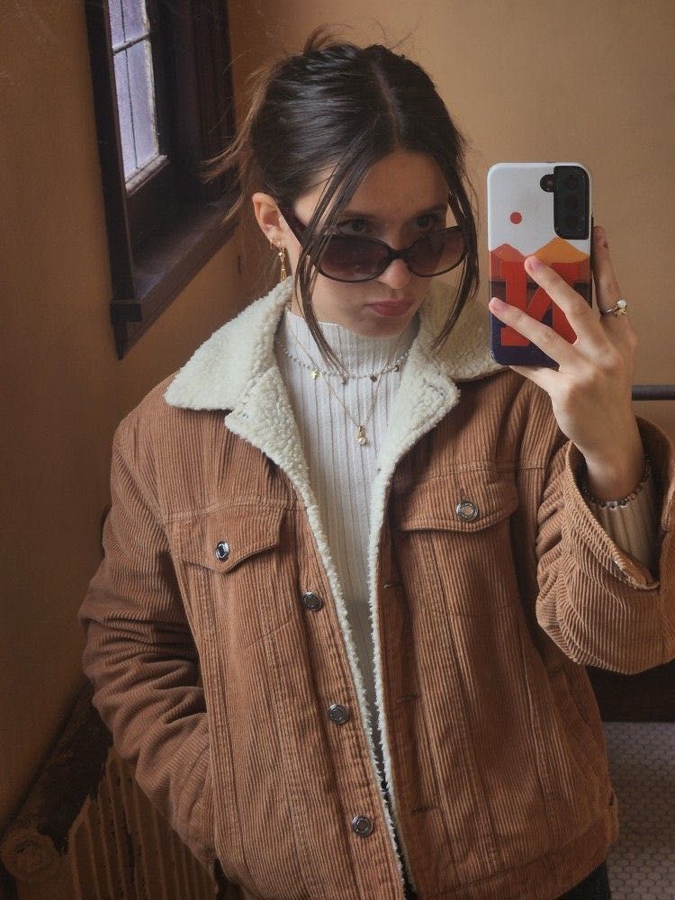 Brown Corduroy Sherpa Jacket
