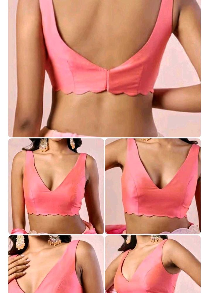 Stunning Scalloped V-Neck Blouse