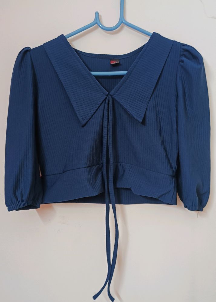Blue Crop Top
