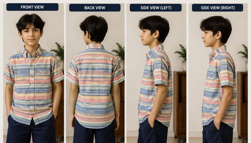 Striped Short Sleeve Button-Up Shirt