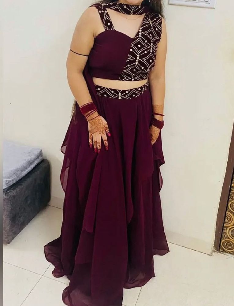 Maroon Designer Lehenga Choli Set