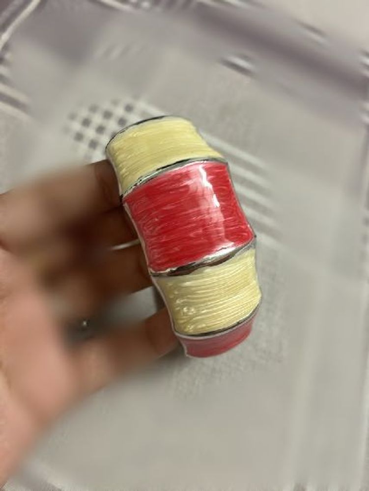 Vibrant Red &amp; Yellow Thread Bangle