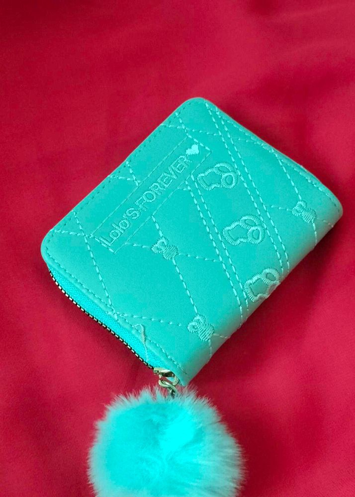 Brand new Cute 🩵 Wallet with Pom