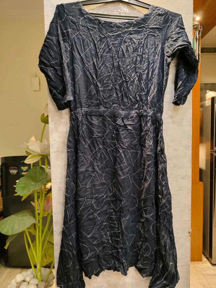 Patterned Black Dress
