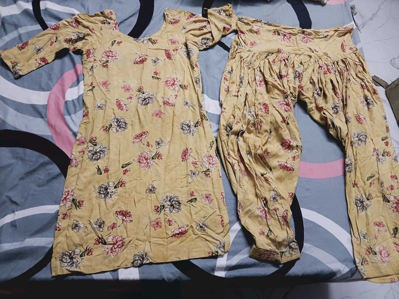 Floral Print Kurta with Salwar Set