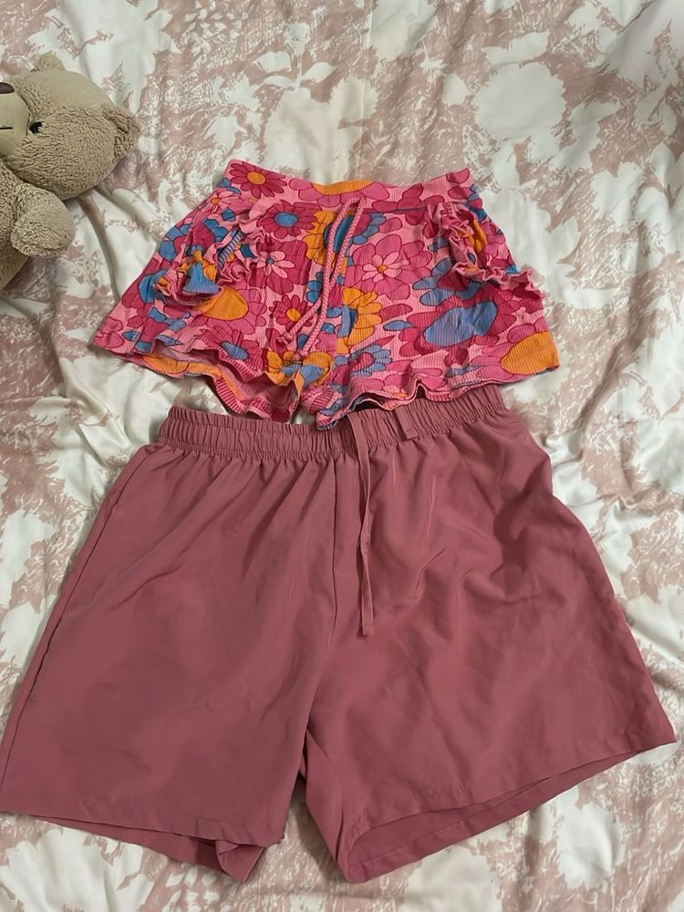 Shorts Bundle: Floral Ruffle &amp; Pink Athletic