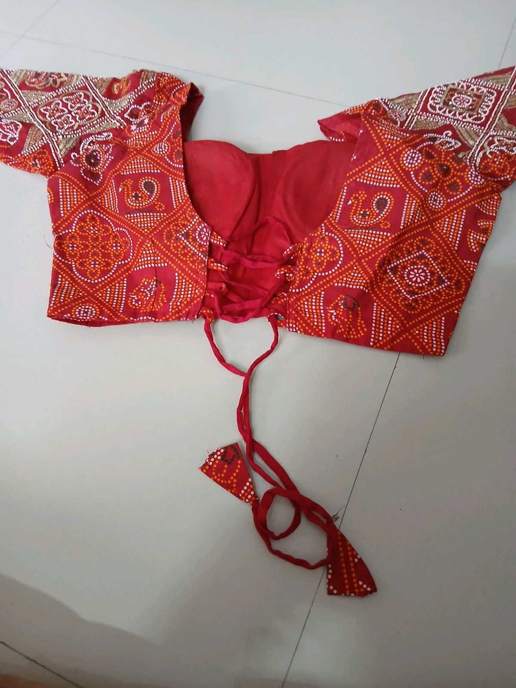 Vibrant Red Ethnic Blouse