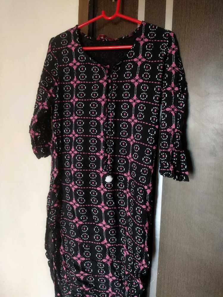 Elegant Black &amp; Pink Kurta