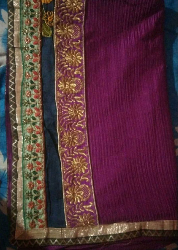 Beautiful purpal Saree