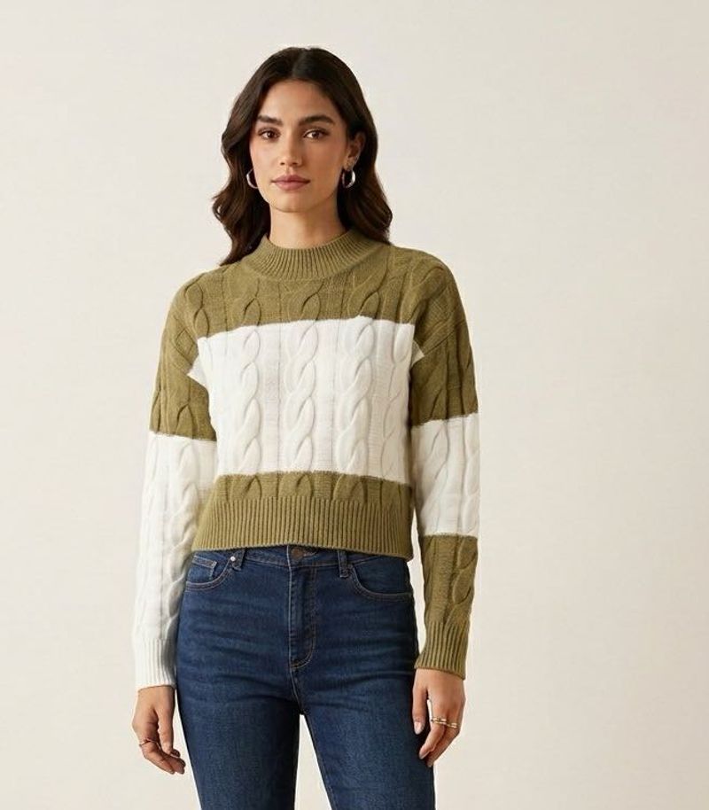Chunky Knit Colorblock Sweater