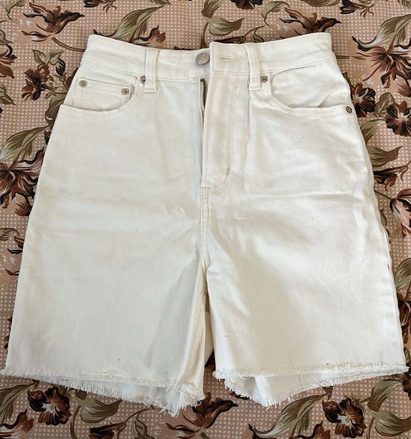 White Denim Shorts