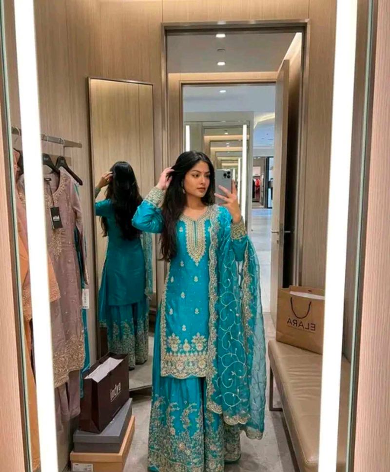 Beautiful Teal Kurta Set with Dupatta🩵💙